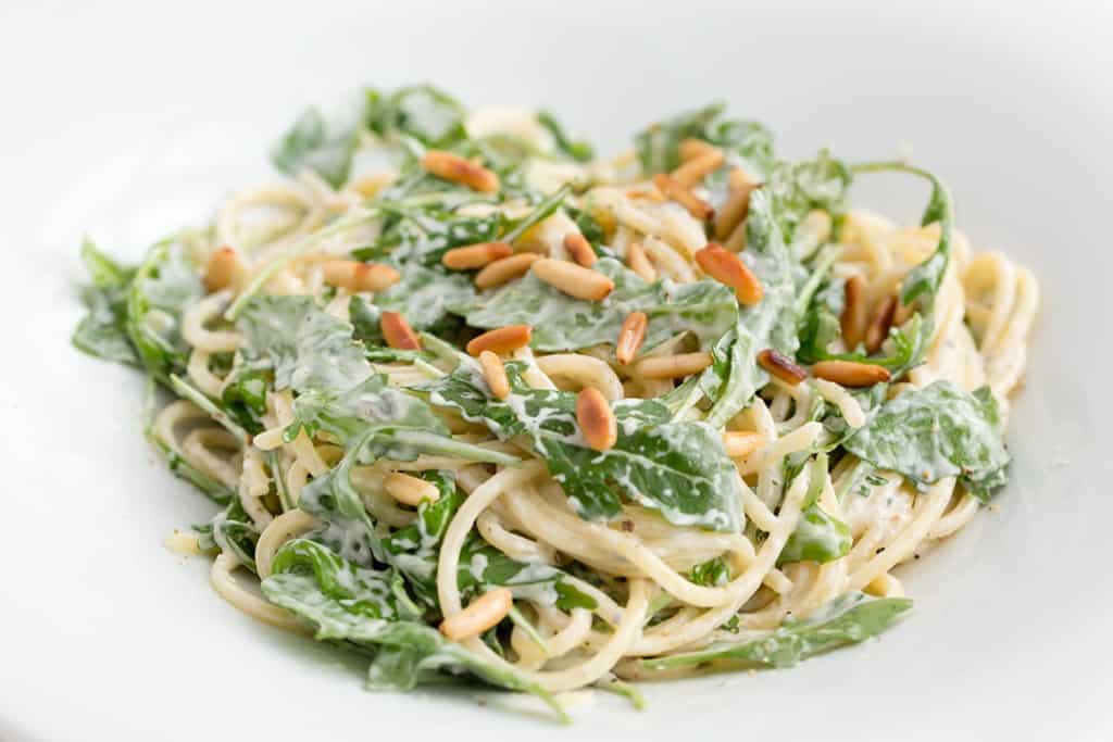 Rezept für Pasta mit Gorgonzolasauce und Rucola